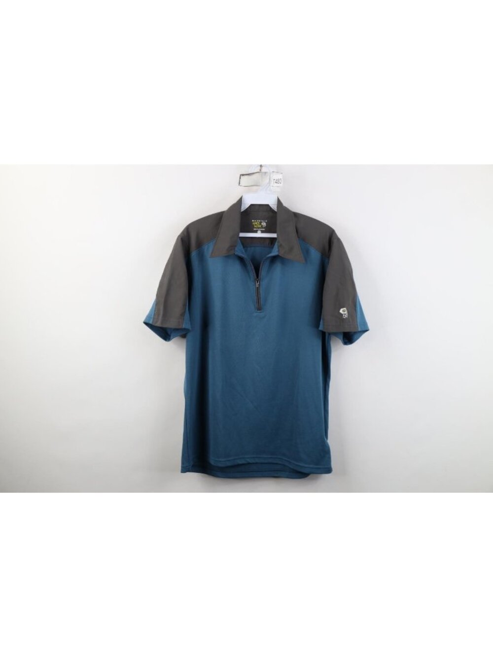 Mountain Hardwear Mens Medium Knit 1/4 Zip Collared Trekking Polo Shirt Blue